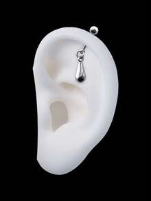 1pc All Stainless Steel Teardrop Pendant Ear Cartilage Piercing Earring Helix Piercing Jewelry - Star - View 6