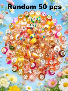50/Pcs Multi-Color Large Hole DIY Bracelet Beads - Multicolor - View 24