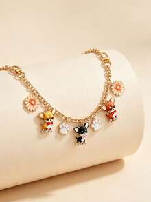 1pc Cute Cat Bag Chain, Bag Extension Chain, Wallet Chain Replacement, 11 Inch Short Chain, Enamel Flower Pendant, Bag Handle Extender, Decorative Bag Chain, Suitable For Wallet Handbag Crossbody Bag, Gold Chain - Multicolor - View 15