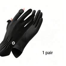 1pc Multicolor Ice Silk UV Protection Gloves (Women's), Elastic Breathable Non-Slip Thin Long Outdoor Sun Protection Gloves, Suitable For All Seasons - A - View 13