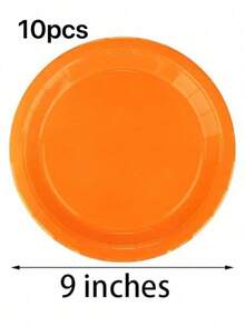 100/50/20/10pcs Orange Round Dessert Cake Plates, Includes 7 Inch And 9 Inch, Bulk Party Supplies, Orange Sturdy Party Plates Suitable For Birthday, Wedding, Baby Shower, Gender Reveal Party, Etc. - Orange - View 14