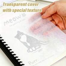 A5,120pages,Cute Cat DoodlesNotebook, Pp Transparent Loose-Leaf Notebook,Spiral Bound Diary,Removable Loose-Leaf Pager,Planner,Travel Journal,Leaning,Stationery,Business,Office,Back To School,Gift School Supplies - A5 - View 5