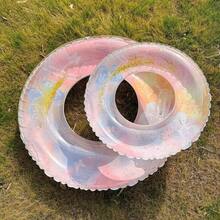 Women Inflatable Swimming Ring Pool Floats Circle Swimming Tube Summer Beach Water Sport Adult Swimming Float - Rosa-100 - Ver 5