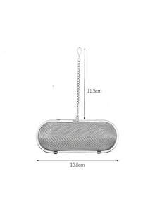 Stainless Steel Spice Infuser Bag With Chain, Stewing Meat Filter Tea Strainer, Flower Tea Leaf Infuser, Fine Mesh Design To Prevent Residue Leakage, Reusable And Easy To Clean, Suitable For Halloween Party, Christmas Family Gathering Cooking And Tea Drinking, Kitchen Stewing And Filtering Accessory - Silver - View 9