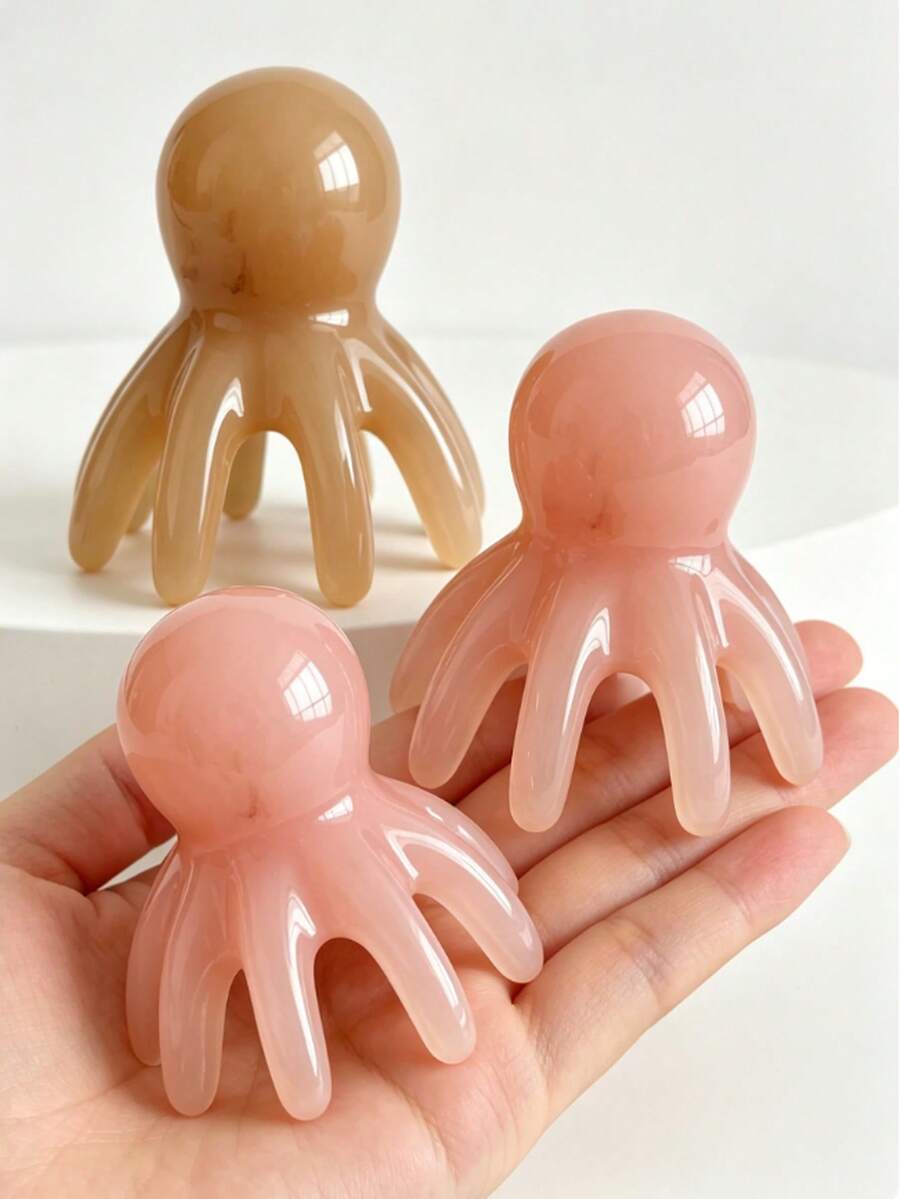 1pc Portable Octopus Wide-Tooth Massage Comb 7.5*6cm Handheld Scalp Massager, Relieve Tension, Relax Scalp