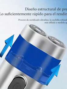 Afeitadora eléctrica Modelo en plata electrochapada líquida máquina de afeitar recargable y lavable para hombre, cuchilla afilada sin tirones - Plateado - Ver 3