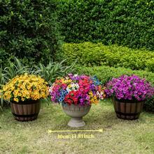 1pc/1set Valentine's Day Vibrant Artificial Eucalyptus Flowers | Multi-Color Faux Floral Decor, 9 Bright Colors, High-Quality Plastic Hanging Decoration, Balcony Patio Flower Box, Wedding And Event Decoration, Durable Artificial Flowers, Container Not Included - Multicolor - View 1