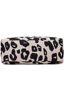 2pcs Fashionable Casual Leopard Print Travel Bags, Lightweight & Portable, Large Capacity With Dry & Wet Separation. Vacation Bag, Carry-On Bag, Hospital Discharge Bag. Maternity Bag. Can Be Worn As A Shoulder Bag Or Crossbody, Or Used As A Portable Handbag. Perfect For Business Trips And Vacations. Sports & Fitness Luggage Bag. - Black and White - View 8
