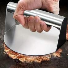 1pc Stainless Steel 6-Inch Burger Patty Maker, Round Beef Steak Patty Press Grill For Stuffed Burgers, Sliders, Regular Beef Burgers, Non-Stick Kitchen BBQ Tool, BBQ Accessory - Stainless Steel Hamburger Patty Machine - View 5