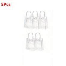 1/5/10/20/30/40/50pcs Reusable Transparent PVC Gift Bags With Handles - Suitable For Easter, Mother's Day, Weddings And Birthdays - Multipurpose Shopping Bags And Party Favor Bags Transparent Bags - Gift Wrapping Bag - View 12