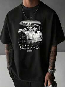 Playera Hombre con Estampado Vatos Locos Expresa tu Estilo con Rebeldía y Comodidad, Algodón Suave Premium, para Salidas Casuales o Regalo Perfecto para Él OV4X - Rojo - Ver 1
