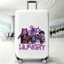 Miniso Hungry Anime Suitcase Cover, Stretchy Protective Luggage Skin, Funny Purple Star Anti-Dust Travel Protector - Color - View 1