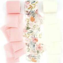 1/3 Roll Total 5m Chiffon Tassel Ribbon, 1.5 Inch Wide, 16.5 Yards Long, Suitable For Wedding Invitations, Bouquets, Handicrafts, Gift Wrapping - Multicolor - View 14