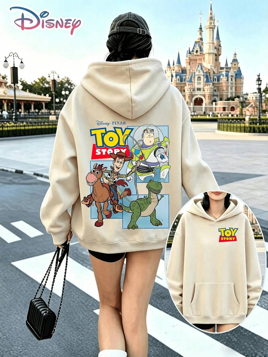 Disney Toy Story Group Hoodie, Casual Oversized Pullover, Ideal For Disney Vacations, Daily Wear & Casual Gifting Occasions - 杏色 - 查看 1