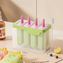 1個 4格兒童DIY自製冰淇淋模具，易脫模冰棒模具，家用 - 彩色 - 查看 10