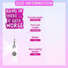 Hang In There, It'll Get Worse Badge Reel, Emergency Nurse Badge Holder, Funny Badge Reel, Retractable ID Lanyard, Sarcastic Badge - TPYE - View 4
