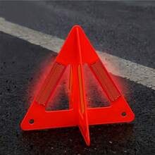 1 pieza Triángulo de advertencia reflectante plegable para el automóvil, señal de peligro de estacionamiento de emergencia en la carretera - 1 marco de advertencia de seguridad triangular - Ver 10