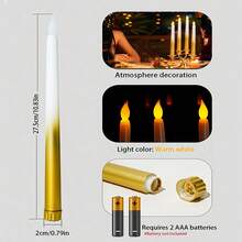 6 buah Lilin LED Tanpa Api, Beroperasi dengan Baterai, Nyala Api 3D Realistis, Cahaya Hangat Lembut yang Berkedip Alami, dan Tanpa Asap, Sempurna untuk Dekorasi Pernikahan, Pesta, Pertemuan Keluarga, Paskah, Natal, dan Hari Raya (Baterai Tidak Termasuk) - Beraneka warna - View 4