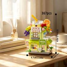 Set Balok Bangunan Toko Pemandangan Jalan Mini 420pcs, Set Balok Bangunan Partikel Mikro, Set Balok Bangunan Dewasa, Model Toko Kota Realistis, Model Rakitan Pemandangan Jalan Kreatif, Dekorasi Ruangan yang Menarik, Hadiah Eksklusif untuk Pecinta Model - Balok Bangunan Pemandangan Jalanan - View 11