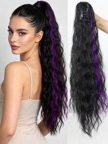 Paquete de cabello de cola de caballo rizada con onda de agua marrón profundo de 26 pulgadas, suave y natural, adecuado para mujeres - Multicolor - Ver 14