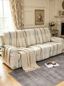 1 Set 4/6/8pcs Geometric Pattern Printed Recliner Cover Sofa Cover, Printed Recliner Cover, Elastic Sofa Cover Sofa Cover, Suitable For Living Room Office Home Decor - Champagne - View 3