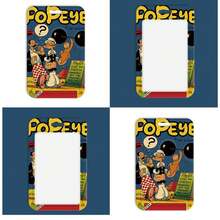 MINISO Popeye 可愛動漫直立式滑動卡套，附頸掛繩或短編織繩鑰匙圈，開學季學生證/巴士卡保護套，復古卡通角色禮物 - 樣式 1 - 查看 7