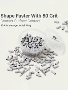 200入/盒迷你磨砂環 (80#、120#、180#、240#) + 2支軸心 (3mm) － 電動美甲鑽、美甲配件與工具、去除繭皮、美甲護理用品 - 白色 - 查看 5