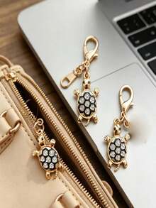 1/12/24/50pcs Fashionable Turtle Keychain Pendant, Rhinestone Turtle Keychain, Ocean Theme Alloy Keychain Pendant, Bag Decoration Accessory, Realistic Ocean Animal Creative Pendant, Shiny Keychain, Suitable For Backpack, Wallet, Phone, Earphones, Car Keys, Fashion Women Must-Have, Unique Birthday Gift, Holiday Gift, Party Gift, Mother's Day Gift, Vacation Gift, Wedding Gift, Back To School Gift - Multicolor - View 6