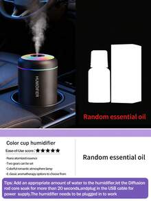 New USB Aromatherapy Humidifier With Cool Mist And LED Colorful Lights, Small Humidifier, Aromatherapy Spray Machine, Available In Black And White, Long-Lasting Fresh Air, Suitable For Car, Bedroom, Office, Bathroom, Living Room, Desktop, Great Gift, Can Be Paired With 6 Essential Oils, Home Desktop Hydration Spray Car Atmosphere Seven-Color Light Bedroom Aromatherapy Spray Hydration - Fragrance Set - View 12