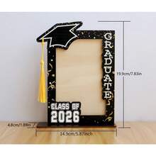 1pc Graduation Cap Wooden Tassel Photo Frame With Inspirational Quote - Modern Vertical Desktop Display Stand, Suitable For Graduation Photos, Graduation Party Decor & Graduate Keepsake Gift, Graduation Party Decor - Multicolor - View 10