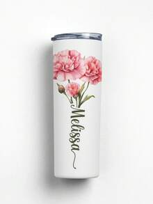 Personalized Birthday Floral Insulated Cup, Customized Name Cup, Birthday/Christmas/Mother's Day Gift For Her - Multicolor - View 3