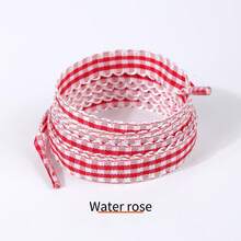 1 Pair Plaid Lace Shoelaces, 120cm/47.2in, Polyester Silk DIY Ballet Style, Fashion Versatile, Fresh & Sweet, Casual German Trainer Bow Flat Shoe Laces - Multicolor - View 8