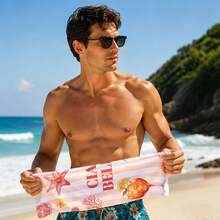 1 pieza Toalla de playa a rayas, diseño de rayas arcoíris - Toalla suave, absorbente y multiusos con excelente capacidad de envoltura, adecuada para usar en la playa o la piscina - Multicolor - Ver 9