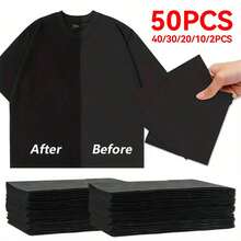 50/40/30/20/10/2pcs Black Color Enhancer Laundry Sheets, 91g/M², Specially Designed For Faded Black Clothes, Suitable For Black Clothes, Dark Jeans, Can Be Used In Dishwasher - Multicolor - View 10