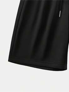 CZJ Bermudas Spty para Hombre con Detalles Elegantes, Cómodas y Versátiles para Cualquier Ocasión.png Pantalones Cortos de Playa de Verano Casuales con Cintura Elástica para Hombre - Negro - Ver 3