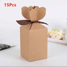 5/15/20pcs Cajas de embalaje de papel kraft, cajas de regalo de cartón, adecuadas para el Día de San Valentín, el Día de la Madre, fiestas, decoración de bodas, suministros para pequeños negocios, cajas de embalaje, decoración de bodas - caja de regalo - Ver 9
