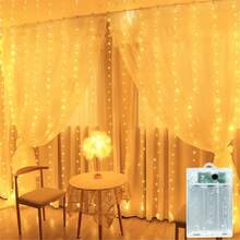 1入 8功能 100/200/300/600 LED電池供電窗簾燈，適用於婚禮、派對、居家裝飾、節日氛圍照明、聖誕節、萬聖節 - 電池盒窗簾燈 - 查看 5