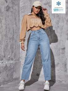 Jeans de cintura alta estilo mom fit - Lavado ligero 2 - Ver 1