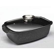 Marble Coated Roasting Pan With Glass Lid 6.5L | Non-Stick Aluminum Casserole Dish | Induction Oven Compatible | 40 X 25 Cm - View 8
