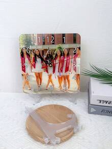 Jam Foto Akrilik Kustom, Jam Meja dan Dinding Persegi yang Dipersonalisasi, Dapat Mencetak Foto Anda untuk Dekorasi Kantor dan Rumah, Jam Foto Pasangan Kustom, Hari Ayah, Ulang Tahun, Pernikahan, Jam Kenangan Keluarga yang Dipersonalisasi - MultiWarna - View 8