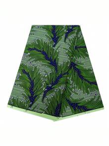 African Wax Print Fabric, Lime Green Navy Botanical Leaf Ankara Cloth, Smooth Breathable Textile For Dress, Skirt, Headwrap, Sewing, Quilting, Patchwork, Crafts, Party Decor, DIY Fashion - 1 - View 11