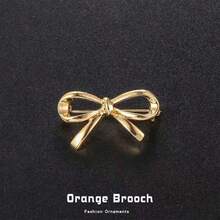 1 pieza/2 piezas/4 piezas Broche de moño de metal estilo europeo y americano, accesorio de nicho con diseño único, hebilla anti-exposición para cuello en V, versátil - Dorado - Ver 5