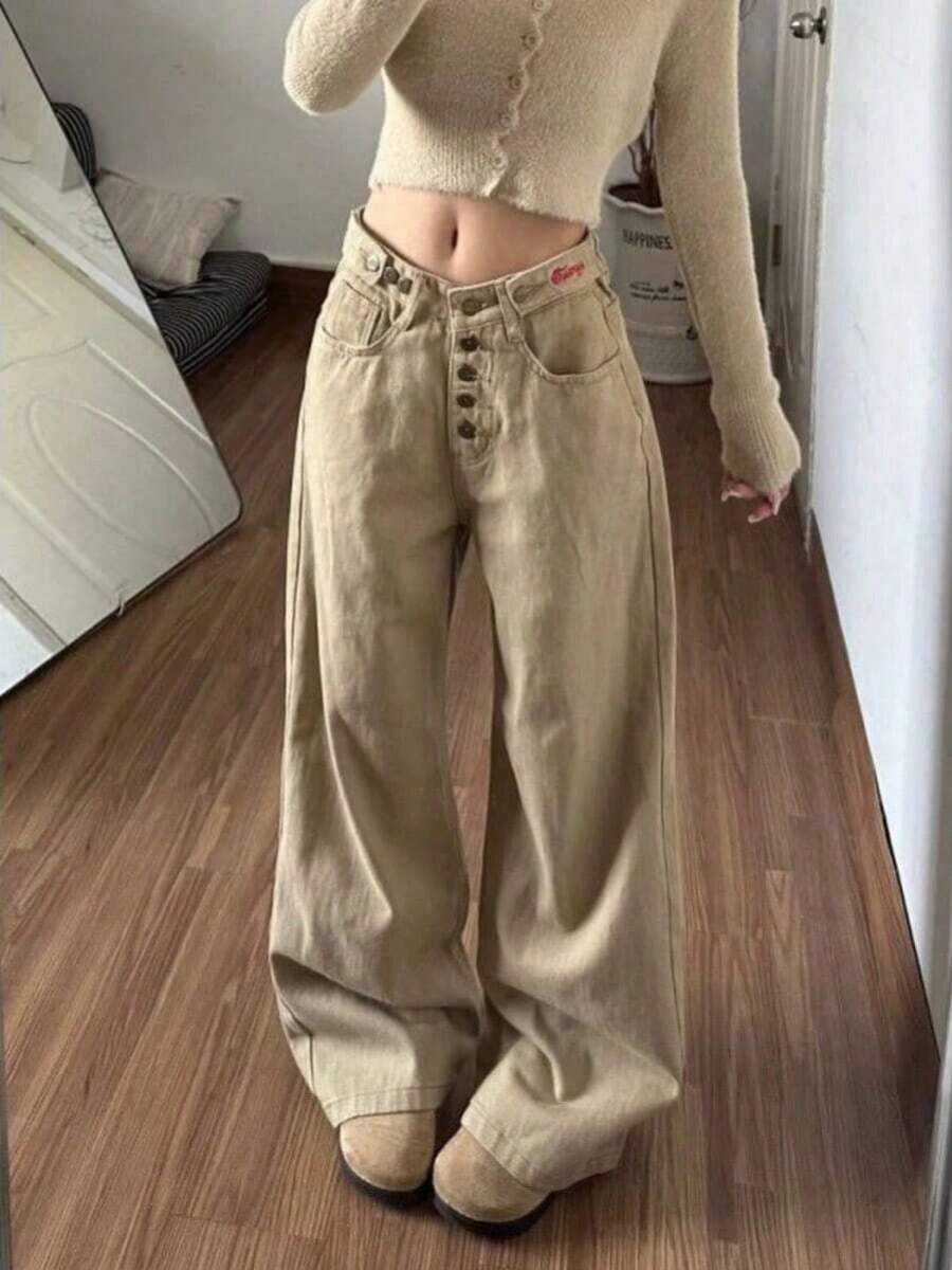 Women Jeans - Khaki - View 1