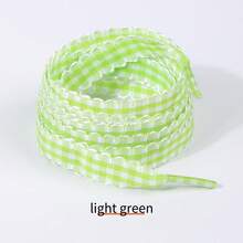 1 Pair Plaid Lace Shoelaces, 120cm/47.2in, Polyester Silk DIY Ballet Style, Fashion Versatile, Fresh & Sweet, Casual German Trainer Bow Flat Shoe Laces - Multicolor - View 10