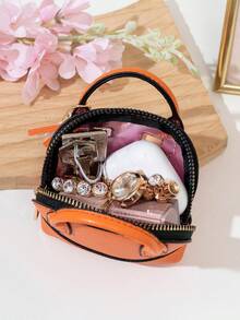 CHARM INFINITE Dompet Koin Gantungan Kunci Kubah Mini, Tas Penyimpanan Earphone Kulit PU dengan Kunci dan Rumbai, Tas Penyimpanan Portabel Wanita, Aksesori Gantungan Tas yang Lucu - MultiWarna - View 8