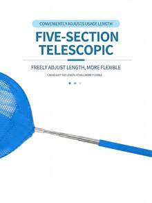 1pc/1set 6 Colors Available Fishing Net/Folding Bucket Stainless Steel Telescopic Fishing Net, Fish Scoop Net, Small Net Insect Net Fishing Net Shrimp Net Reusable Outdoor Tool Soft Mesh Fabric Does Not Harm Small Fish Suitable For Multiple Scenarios - Multicolor - View 6