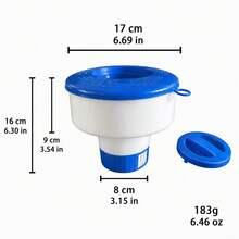 1個自動泳池化學品分發器 - 漂浮式氯/溴錠分發器，整合式浮球設計，裝入化學品後可裝飾泳池表面 - 浮水投藥器 - 查看 12