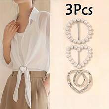 Set de 2/3/4/5/6/8 piezas de anillos clip para camisetas - Accesorios de moda para camisas, bufandas y sombreros, accesorios de prenda para ceñir la cintura - Accesorios de moda multifuncionales para ropa, bufanda, vestido elegante, hebillas en las esquinas - Multicolor - Ver 16