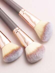 ronshadow 3pcs Dual-Ended Makeup Brush Set Including Powder Brush + Blush Brush + Foundation Brush + Contour Brush Soft Bristle Full Face Makeup Tool - Multicolor - View 9
