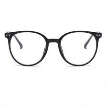 1PC Of Men's Plastic Frame Retro & Classic Square Frame Riveted Fashionable Transparent Glasses - Multicolor - View 7